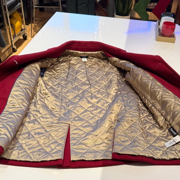 J. Crew Women's Wool Double Breasted Pea Coat, Insulated, Brick Red, Size L - Picture 6 of 14